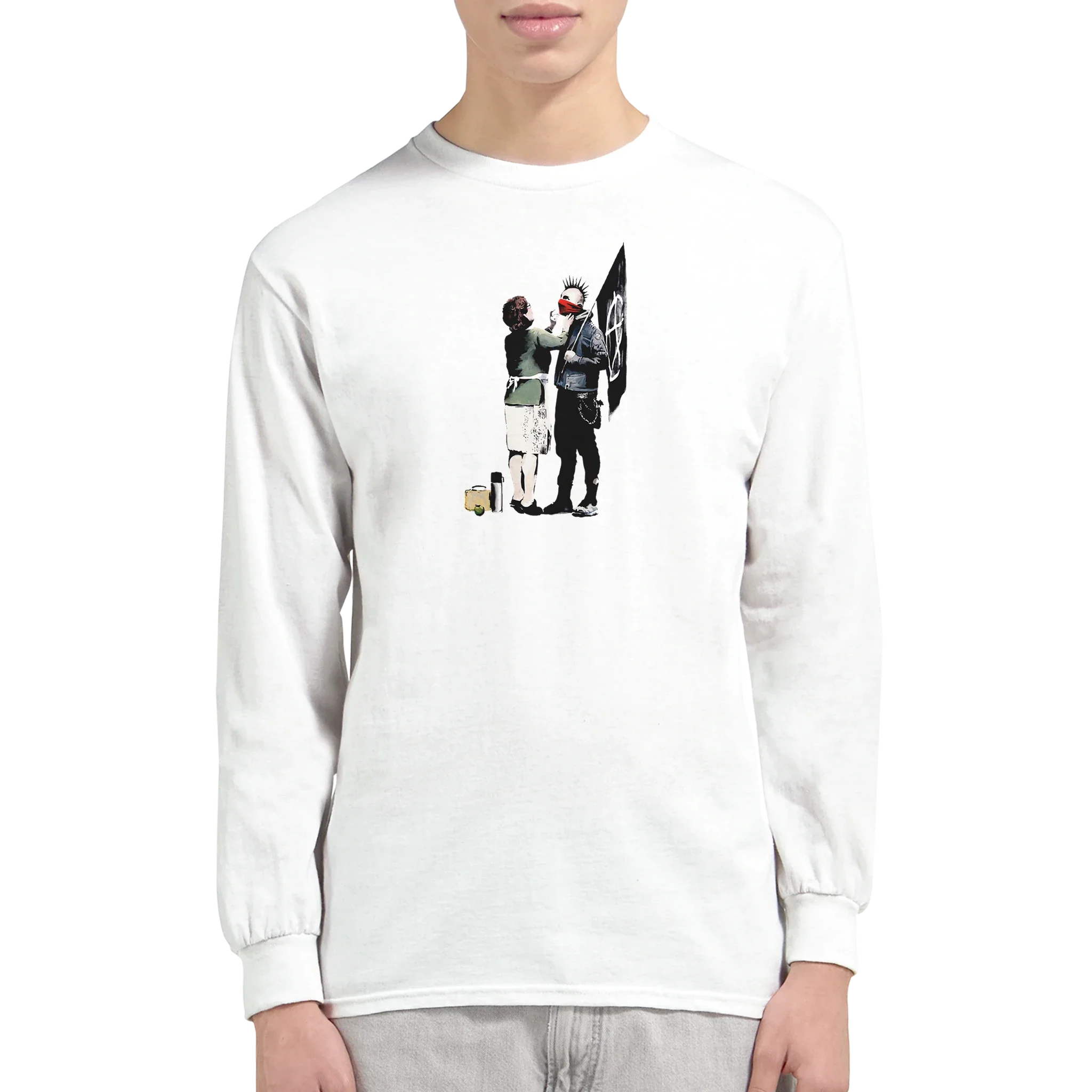 Banksy Anarchist Punk And His Mother Art Long Sleeve Shirt