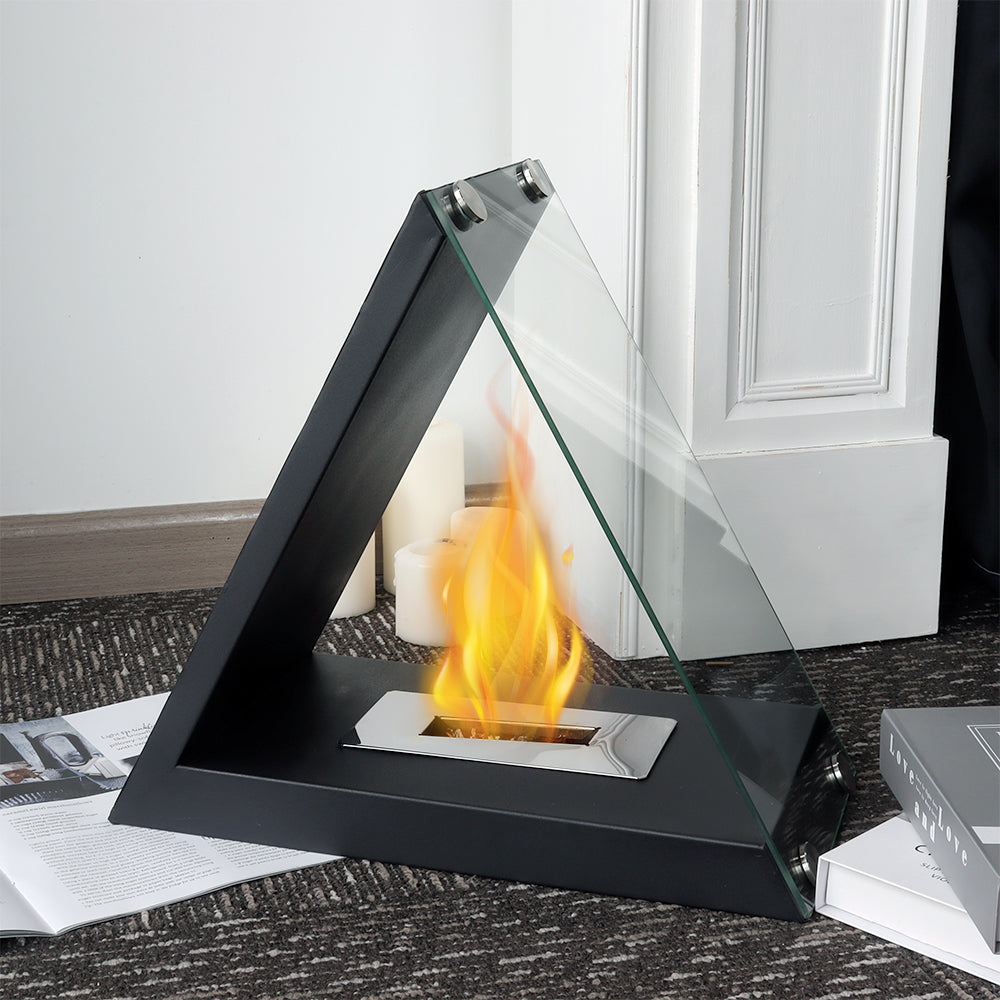15.5" x 8" x 14.5” Glass Tabletop Fireplace