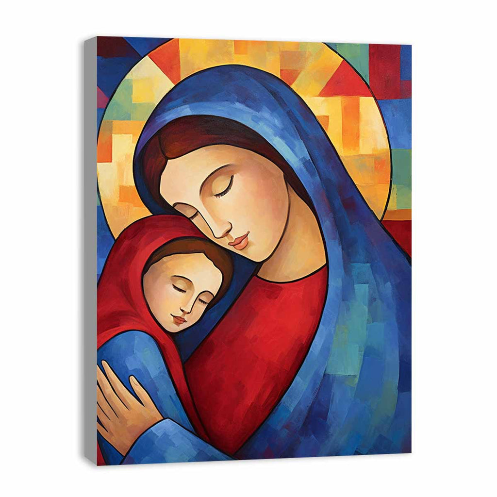 Mother Mary and Jesus Canvas Painting Print