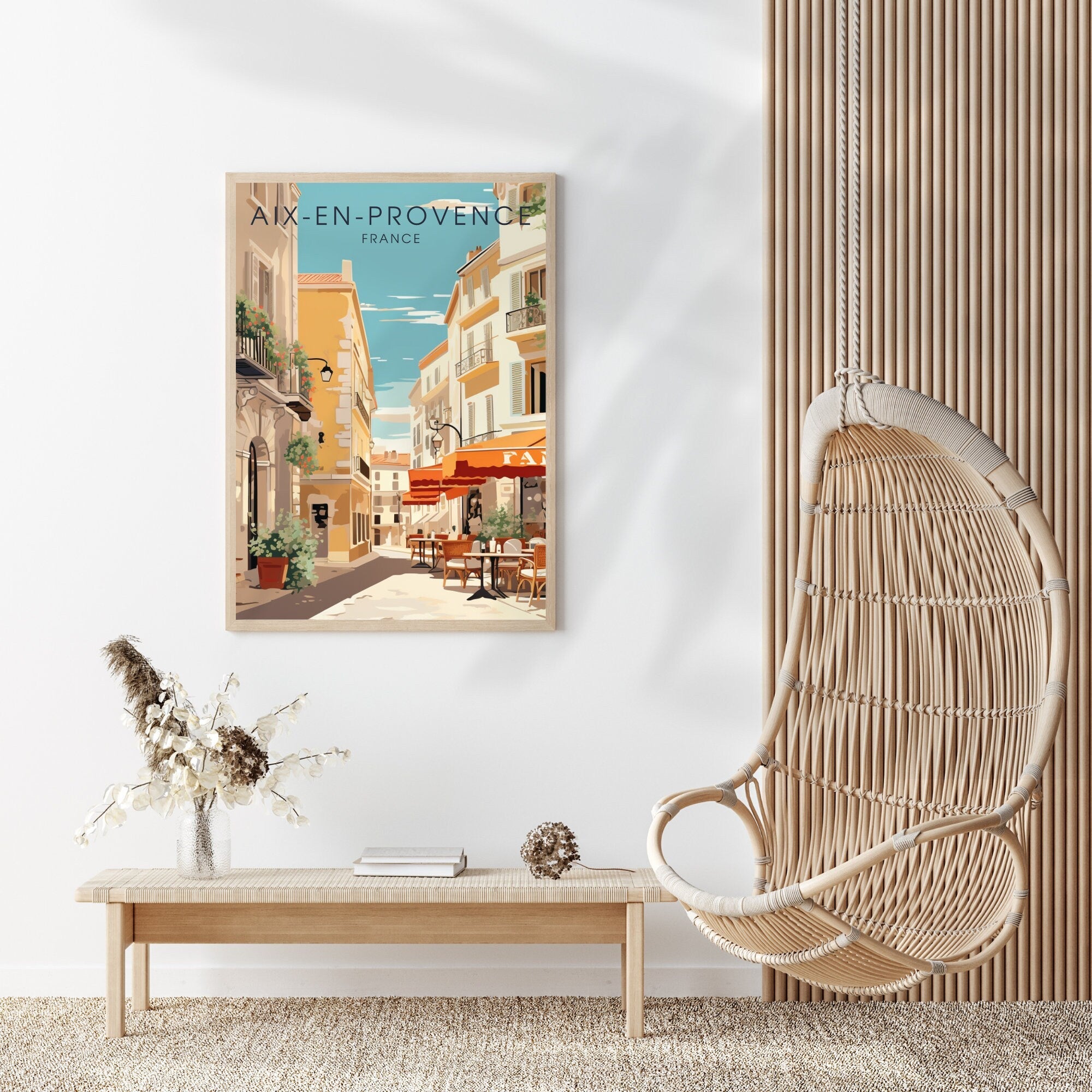 Affiche Aix-en-Provence, France | Impression de voyage Aix-en-Provence. 3 Options