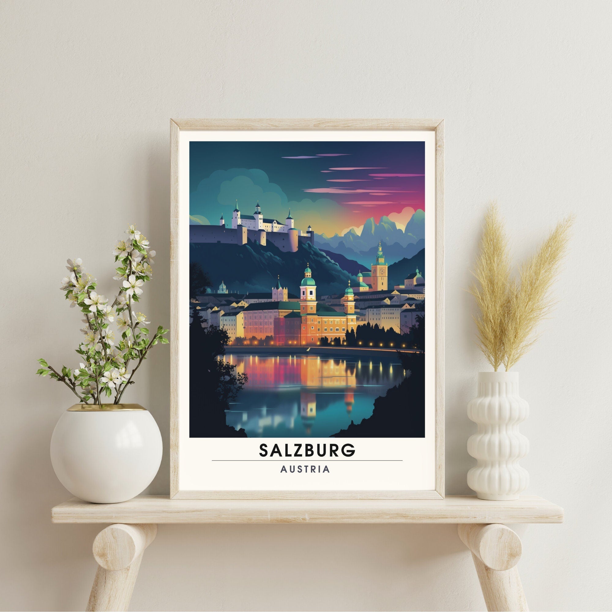 Impression Salzbourg, Autriche  |Voyage nocturne à Salzbourg