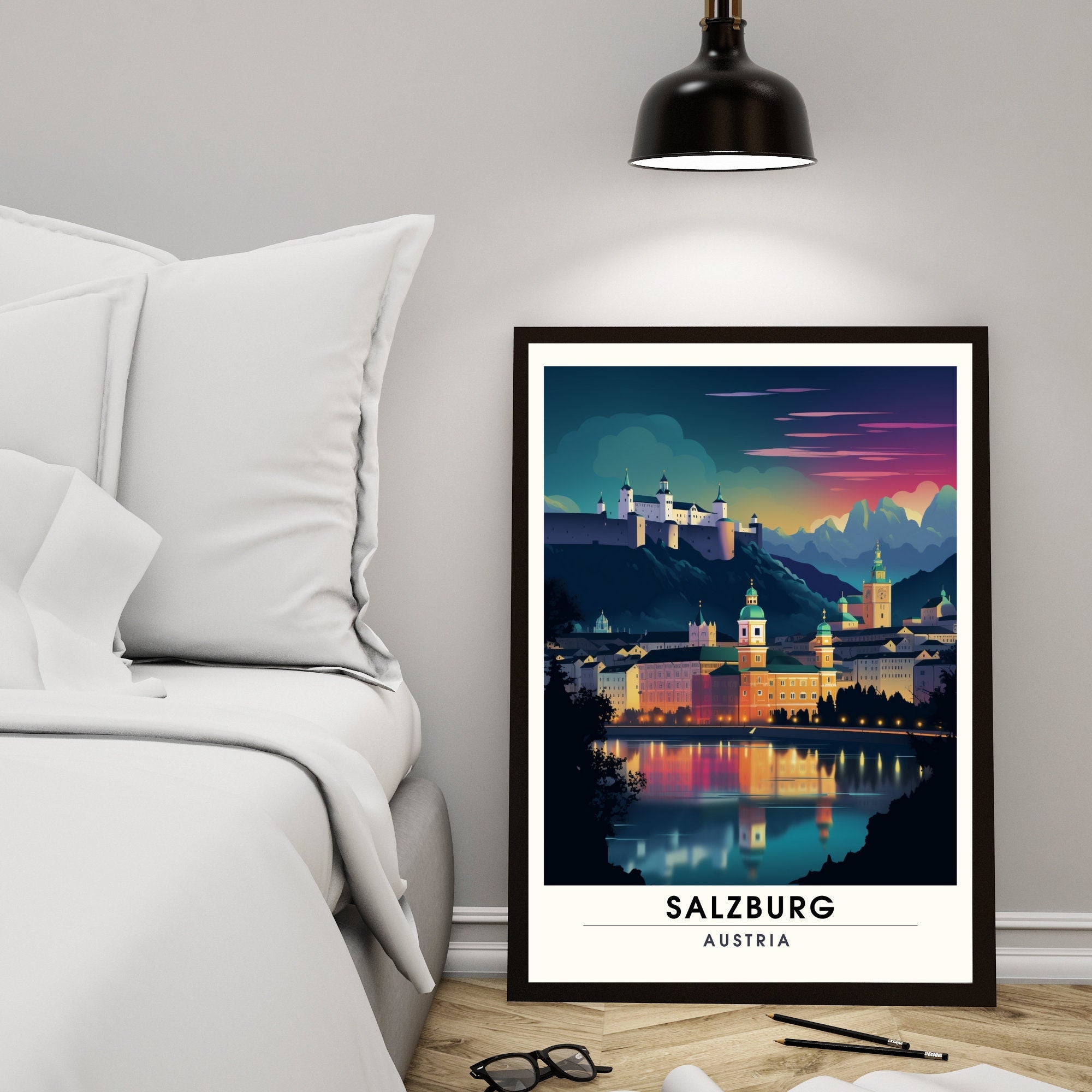 Impression Salzbourg, Autriche  |Voyage nocturne à Salzbourg