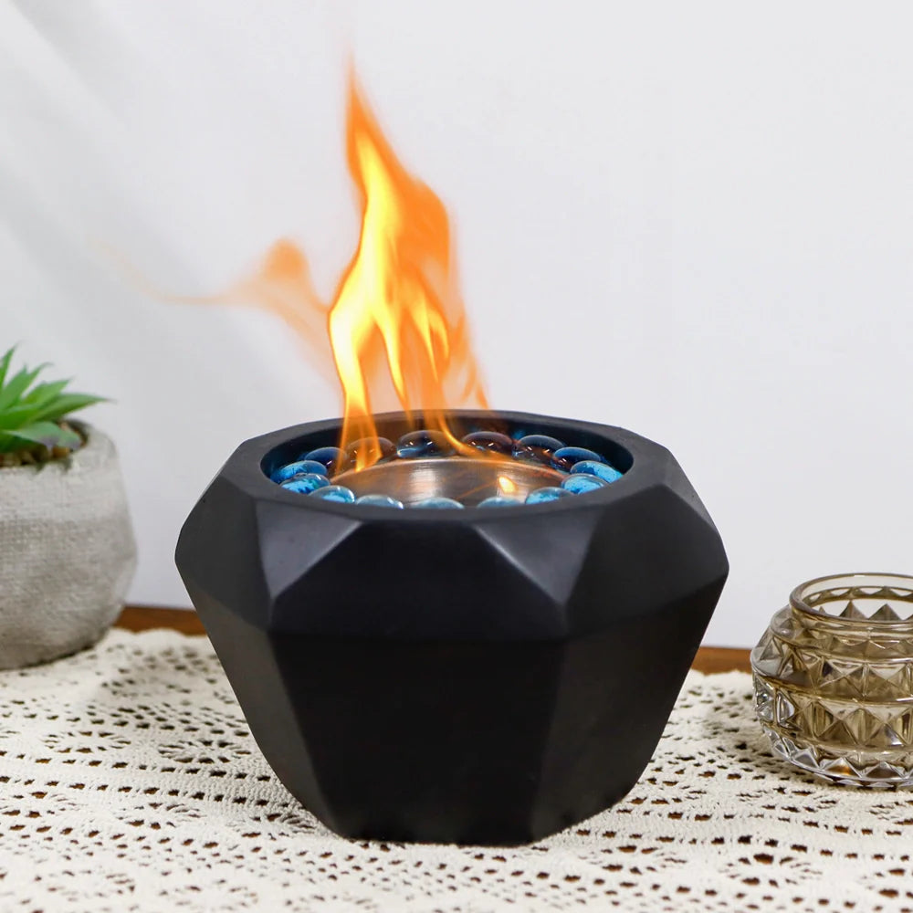 6"x4" Portable Cement Tabletop Fireplace